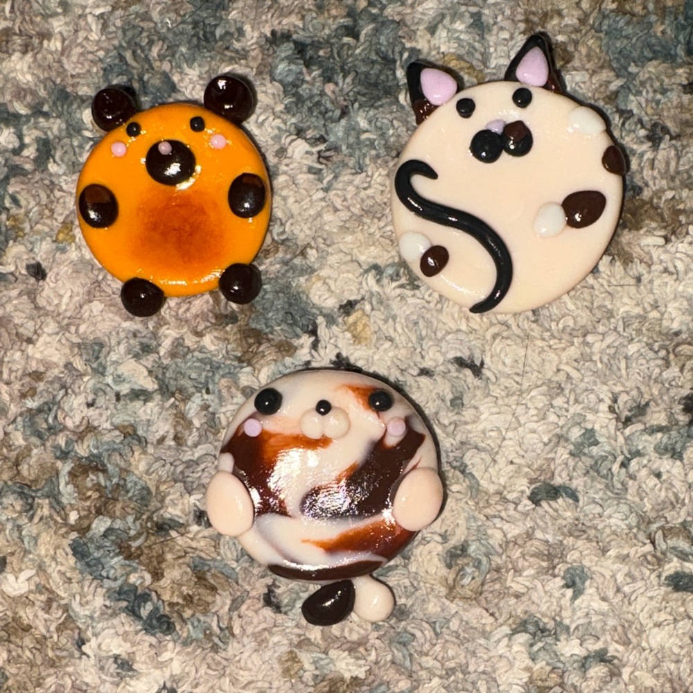 Cute Animal-Themed Clay worry stones